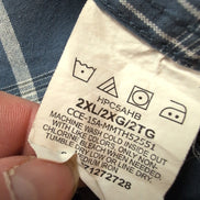 Chemise Tommy Hilfiger Manche Courte Bleue Blanche Carreaux Taille 2XL Deux Poch