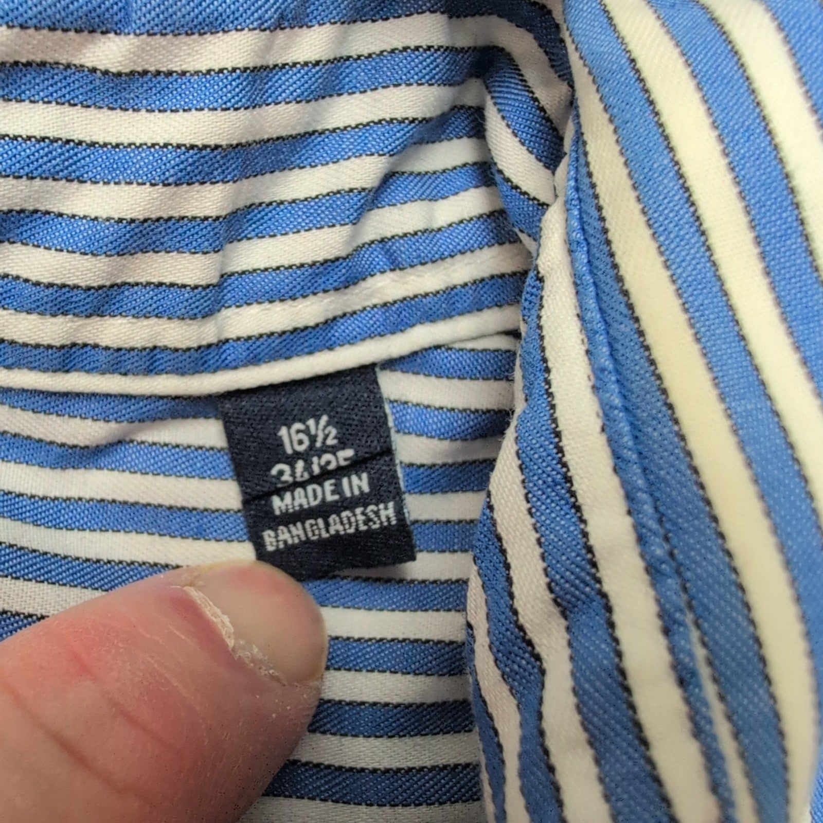 Chemise Chaps Bleue à Rayures Non Iron Stretch - Taille L/XL