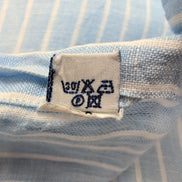 Chemise BARBOUR Homme M Lin Bleu Ciel à Rayures Manches Courtes Poche
