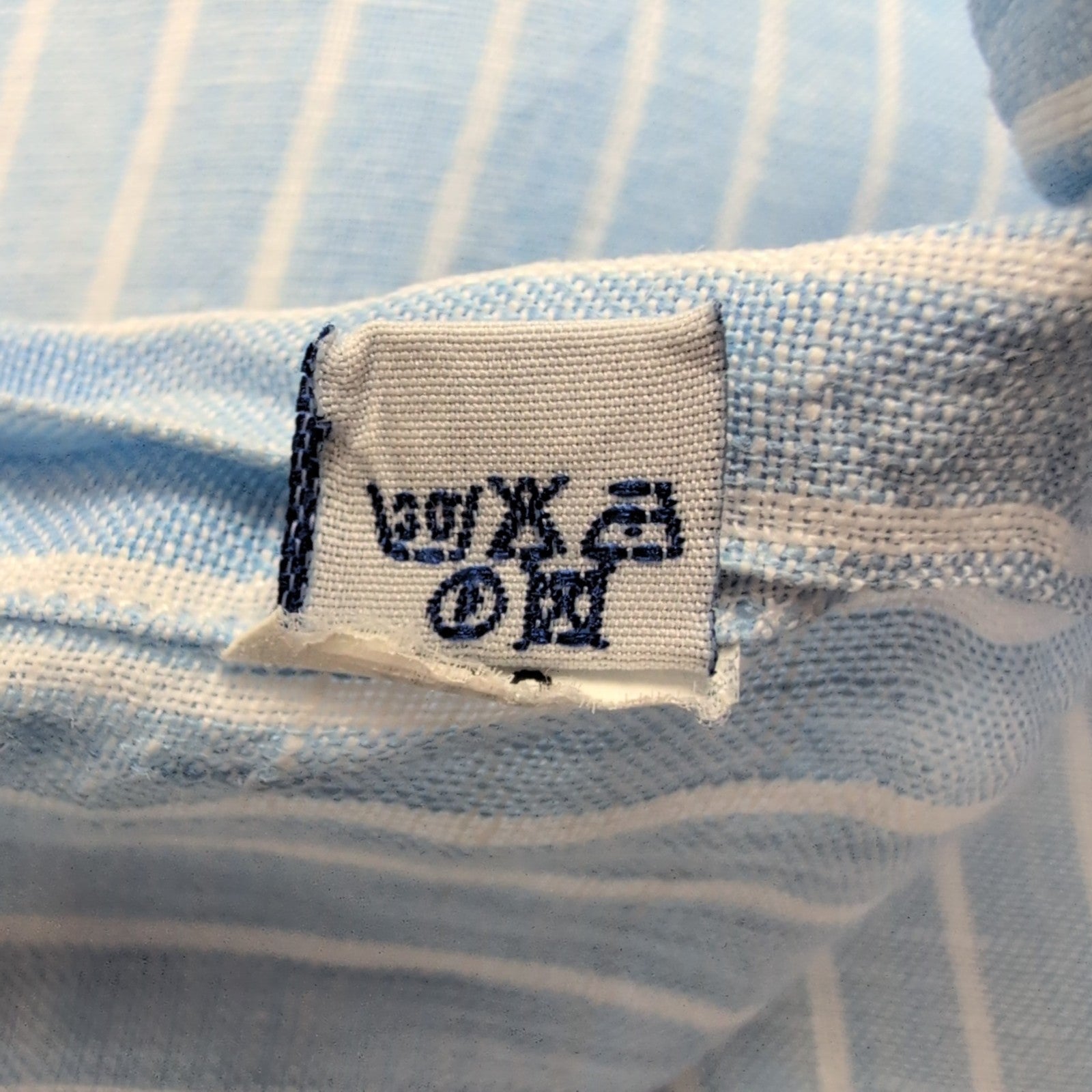 Chemise BARBOUR Homme M Lin Bleu Ciel à Rayures Manches Courtes Poche