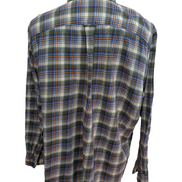 🔥 CHEMISE FLANELLE CHAPS XL (TG) CARREAUX KAKI BLEU ORANGE LOGO BRODÉ