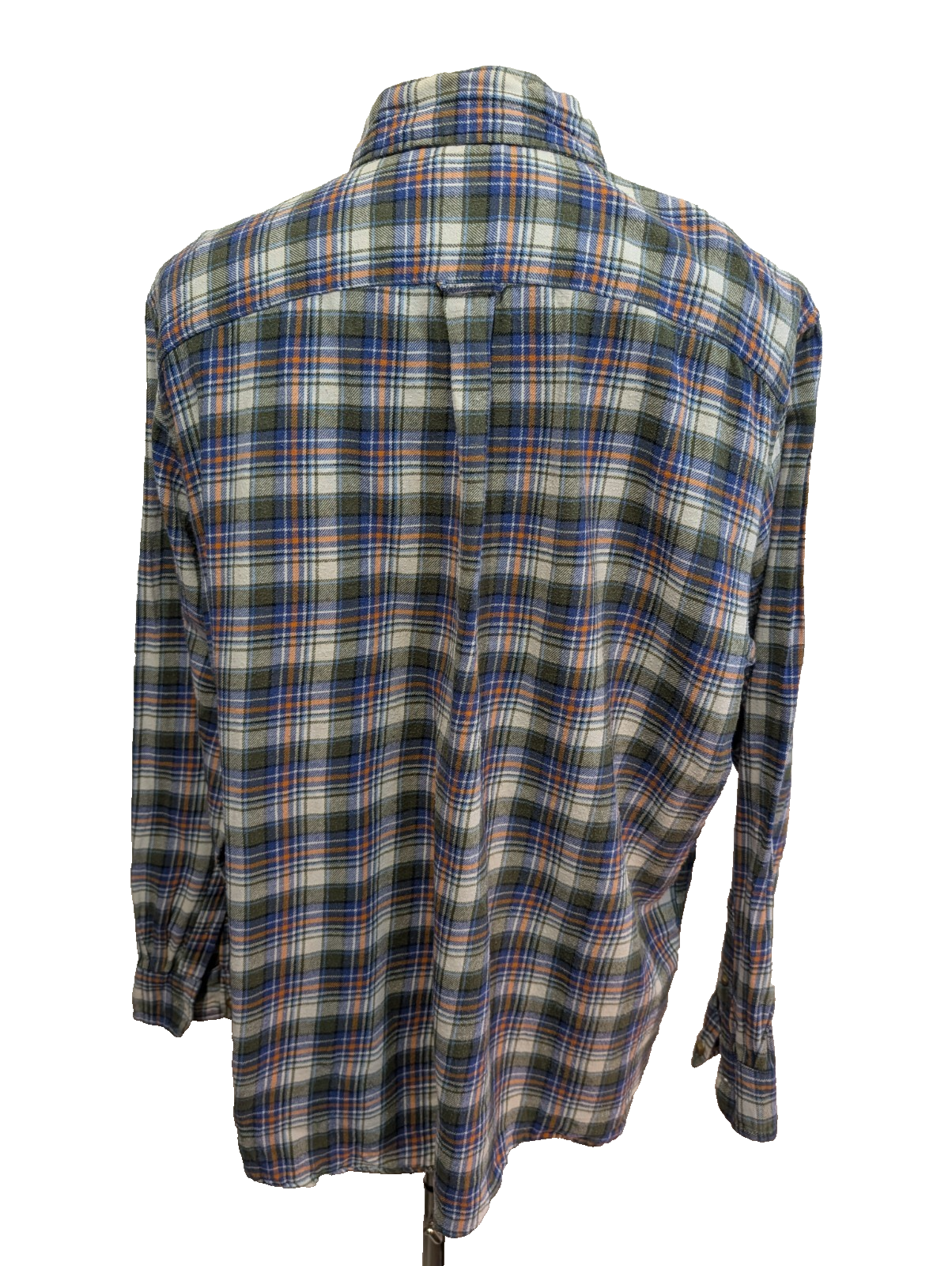 🔥 CHEMISE FLANELLE CHAPS XL (TG) CARREAUX KAKI BLEU ORANGE LOGO BRODÉ