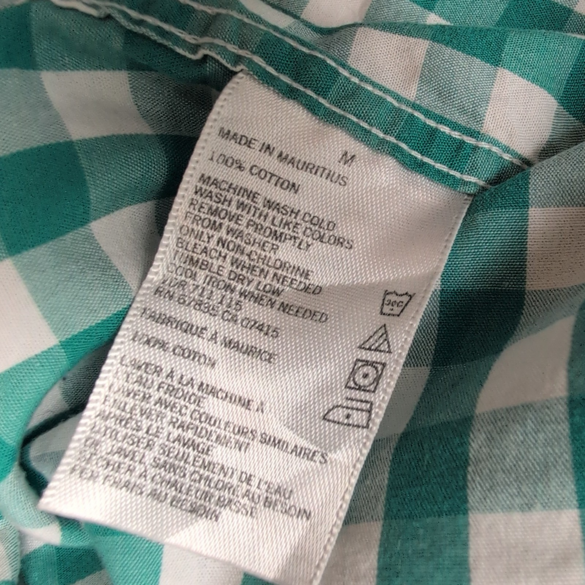 Chemise Nautica M Vert Blanc Carreaux 100% Coton Logo Brodé manches longues
