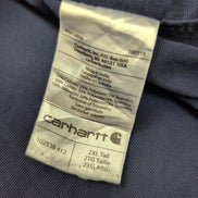 Chemise Carhartt 2XL Tall Relaxed Fit Bleu Marine 2 Poches Zip manches courtes