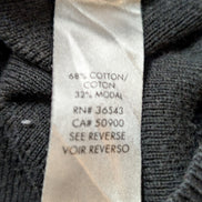 Pull Calvin Klein Noir Col V Texture Côtelée Coton & Modal - Taille L/XL