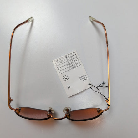 Lunettes de soleil Y2K Sans Monture Verres Ovales Ambre Branches Fines