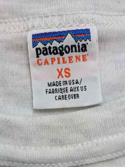 T-shirt Patagonia Vintage Made in USA Capilene Blanc - Taille XS