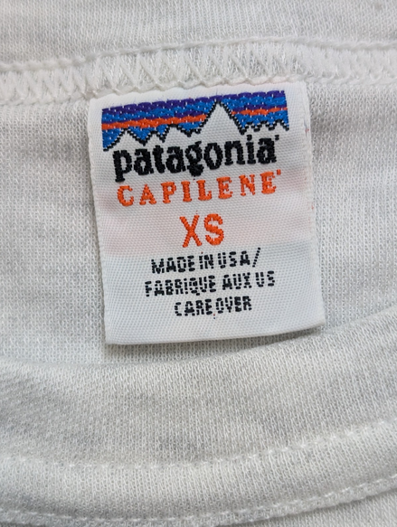 T-shirt Patagonia Vintage Made in USA Capilene Blanc - Taille XS