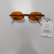 Lunettes de soleil Y2K Sans Monture Verres Ovales Ambre Branches Fines