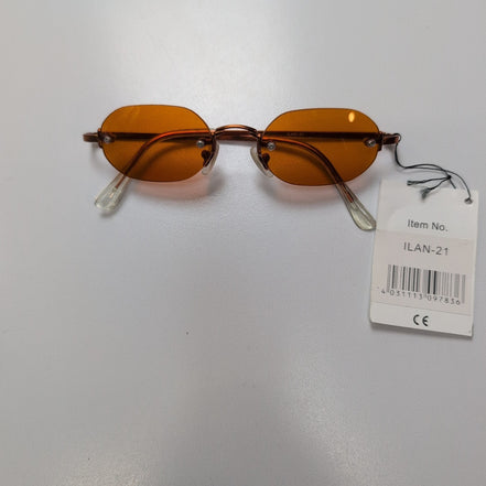 Lunettes de soleil Y2K Sans Monture Verres Ovales Ambre Branches Fines