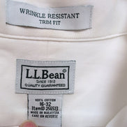 Chemise L.L. BEAN Homme L Blanche Manches Longues Wrinkle Resistant