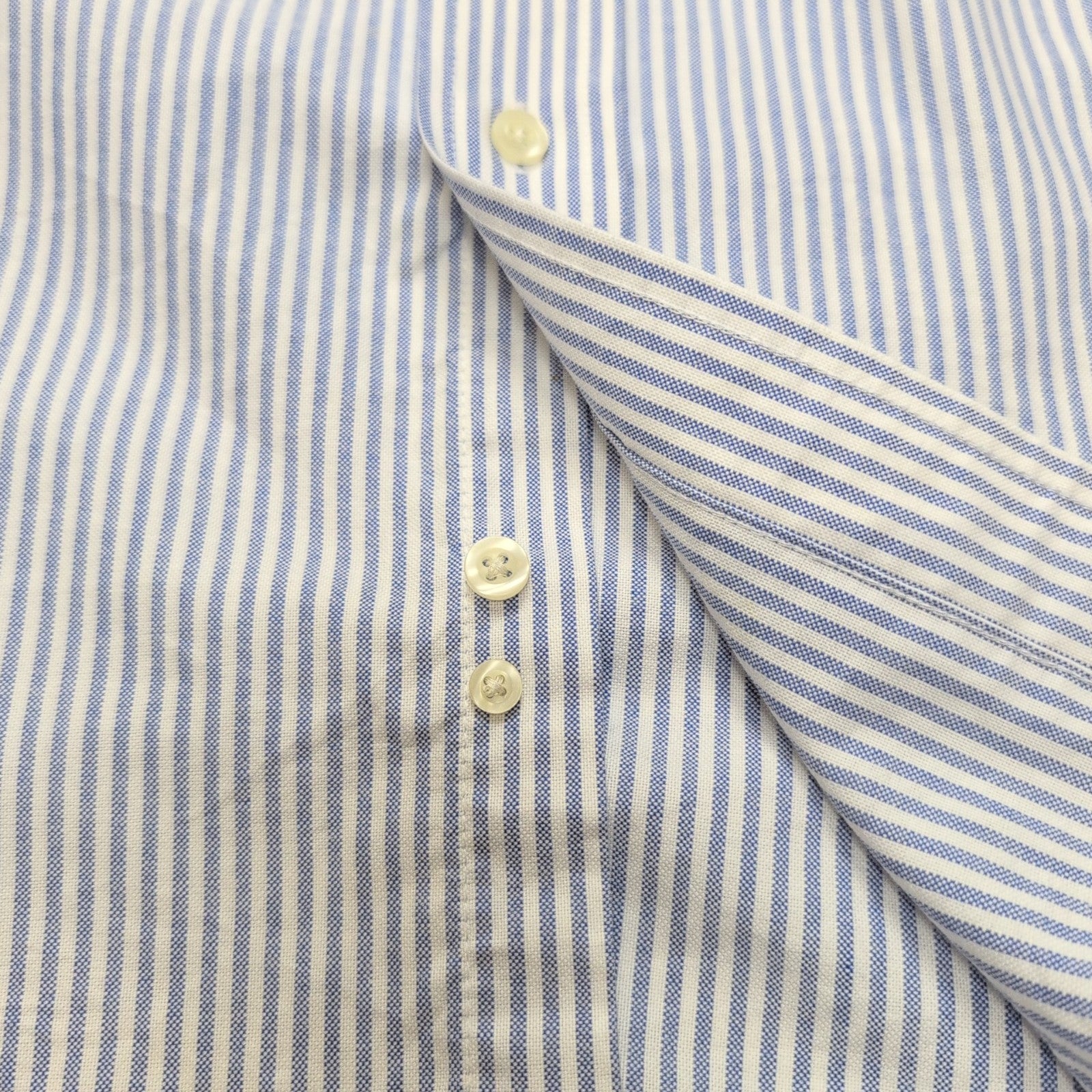 Chemise Chaps bleu à rayures coton Oxford manches longues 1 poche L XL