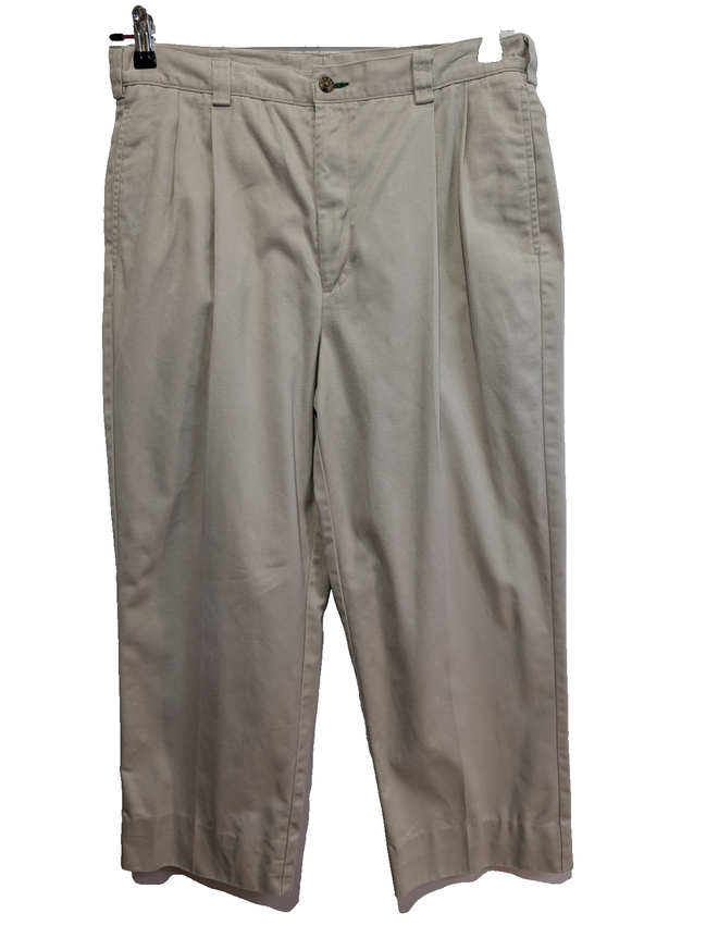 Pantalon Chino Vintage TOMMY HILFIGER Crème ⚓ Coupe Cropped (Courte) W34 (42)