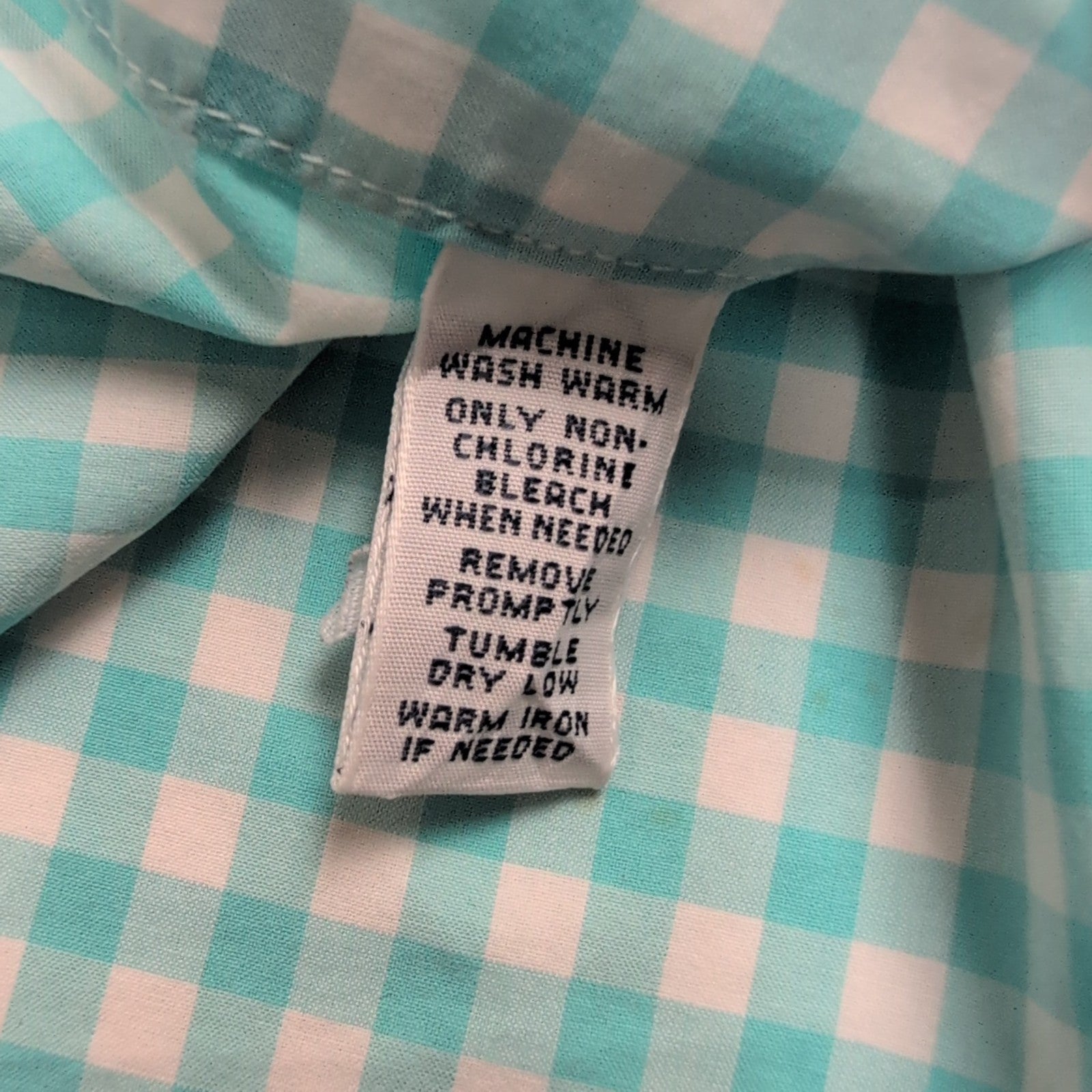 Chemise Ralph Lauren L Turquoise Carreaux Manches Courtes Coton Sans Logo