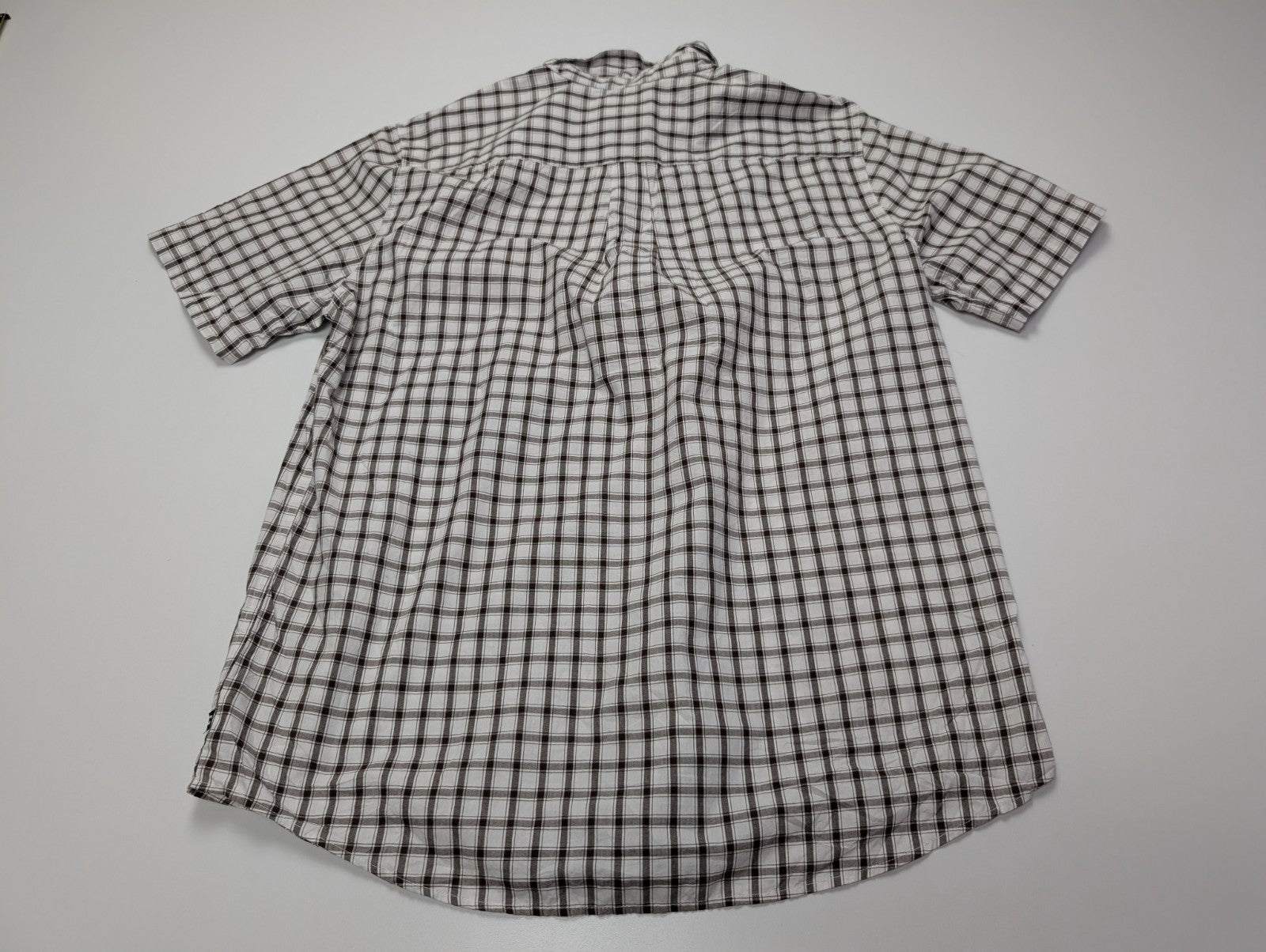 Chemise Chaps manches courtes marron et blanc à carreaux taille L #231msch