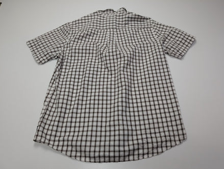 Chemise Chaps manches courtes marron et blanc à carreaux taille L #231msch