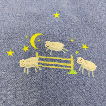 Chemise de Nuit XL Casual Gear Femme Bleu Moutons Lune Étoiles Vintage