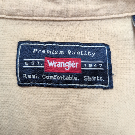 Chemise Wrangler L Marron 100% Coton 2 Poches Manches Longues