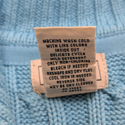 Gilet L.L. Bean Torsadé Bleu Ciel à Manches Courtes en Coton - Taille S