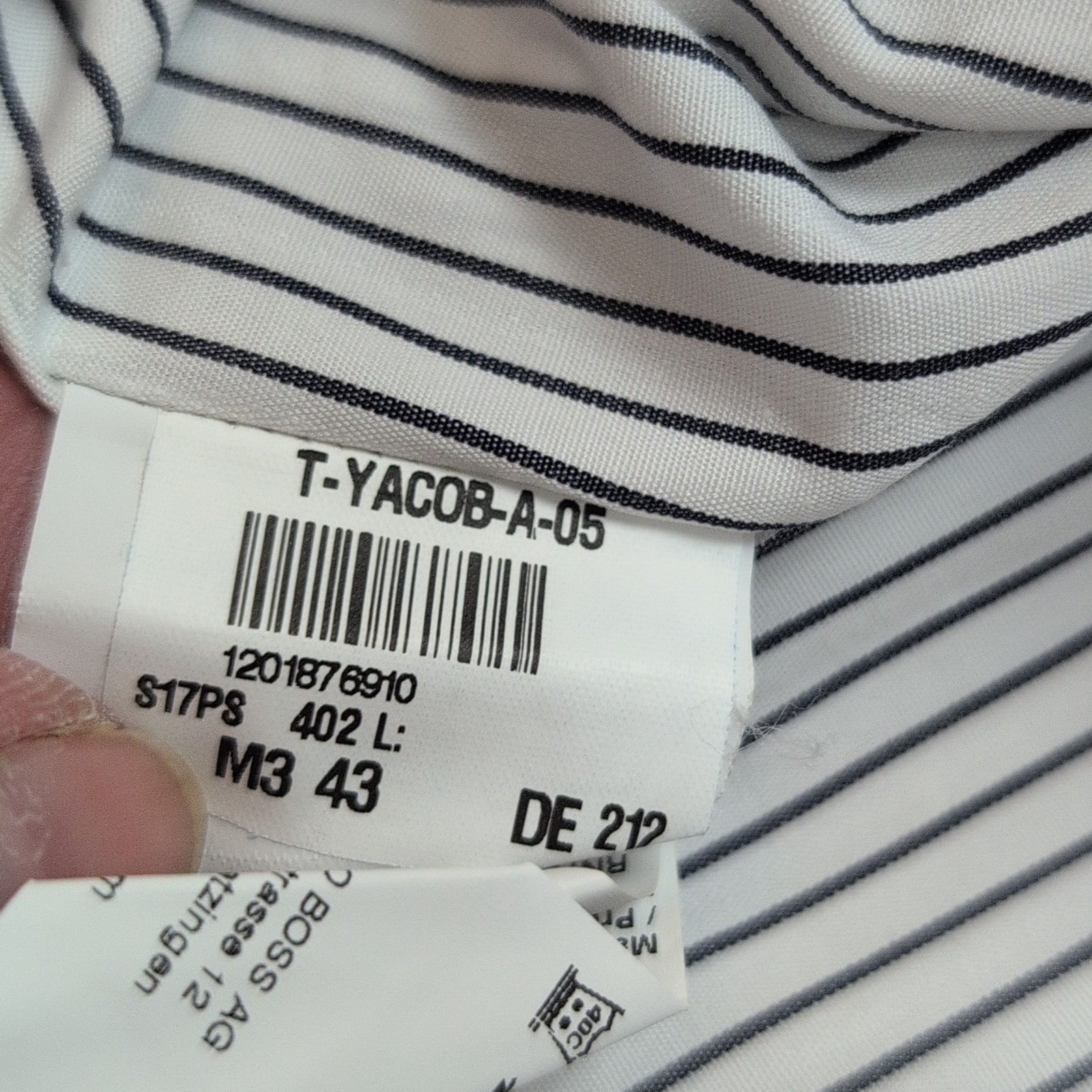 Chemise HUGO BOSS 100% Coton XL Slim Fit Blanche Poignets Mousquetaires