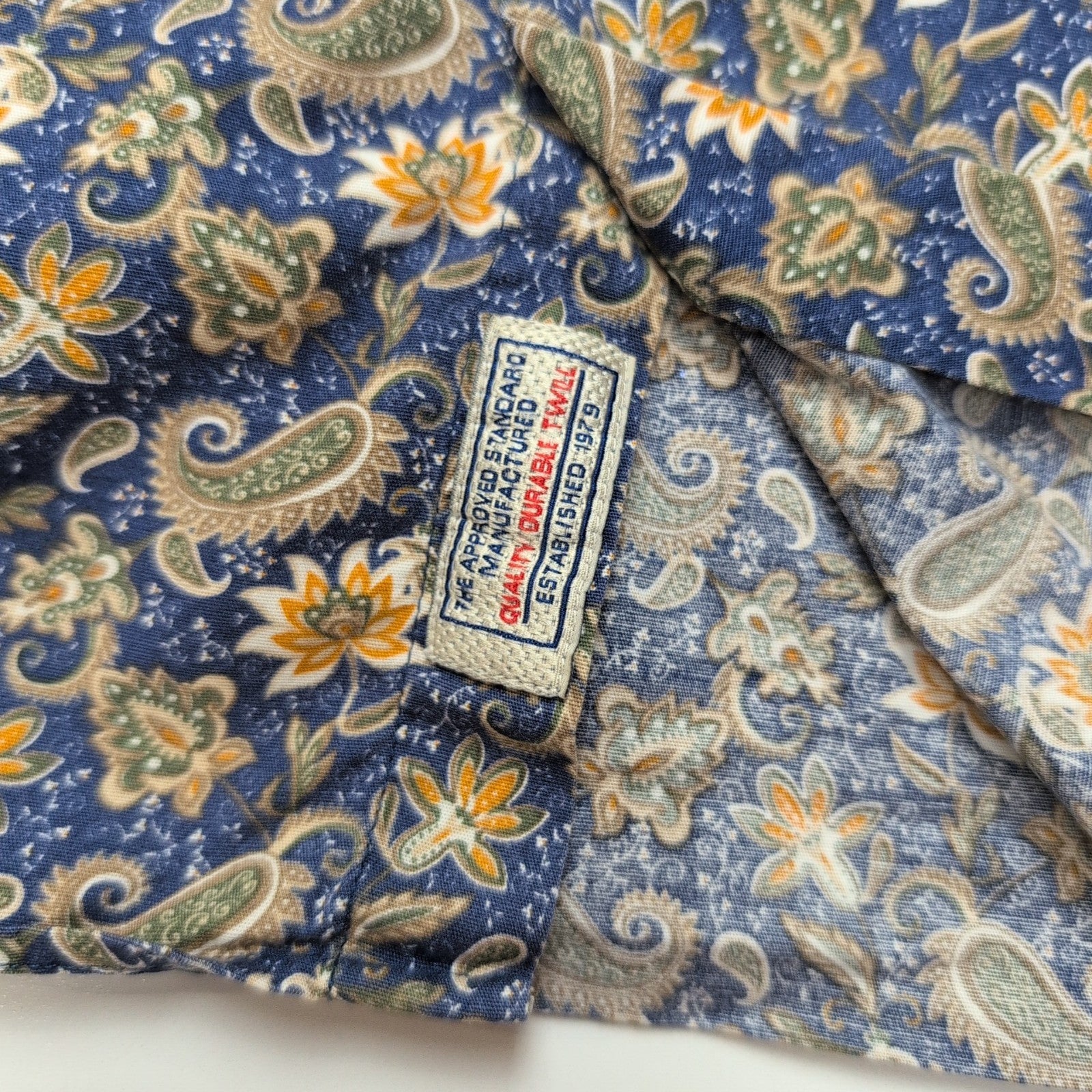 Chemise Republic Collection M Stretch Bleu Paisley Cachemire Manches Longues