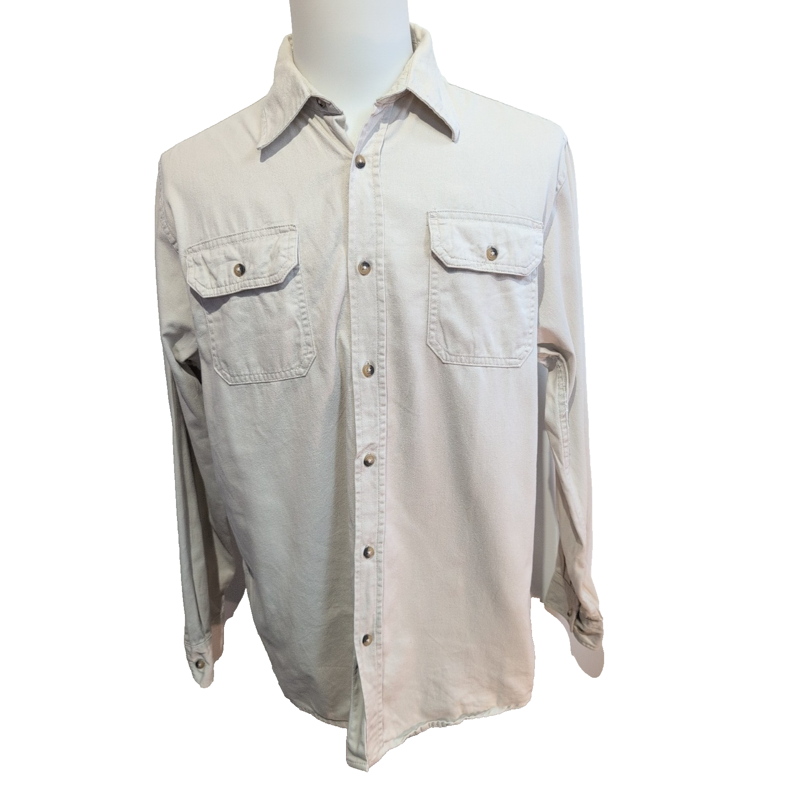 Chemise Wrangler Crème 100% Coton Manches Longues poches Taille M