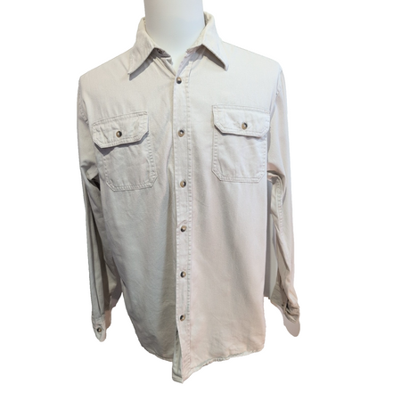 Chemise Wrangler Crème 100% Coton Manches Longues poches Taille M