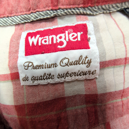Chemise Wrangler Manches Courtes Rouge et Blanche à Carreaux à Poches Taille XL