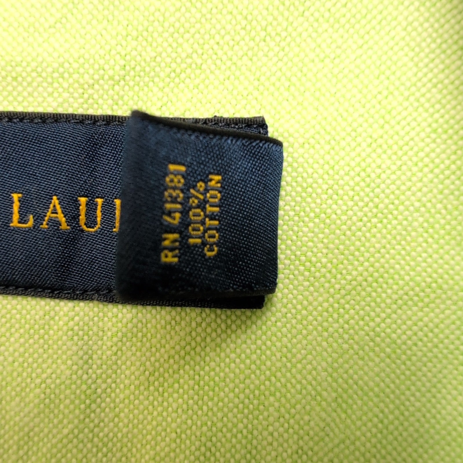 Chemise Ralph Lauren XXL Vert Clair Oxford Coton Logo Marron Manches longues