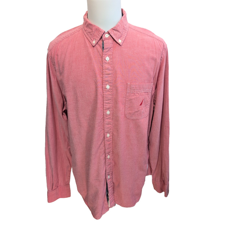 Chemise Nautica XL Rouge Chiné Classic Fit Logo Dos Nautica 83 manches longues