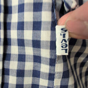 Chemise Levi's western vintage L bleu carreaux col pointu manches longues