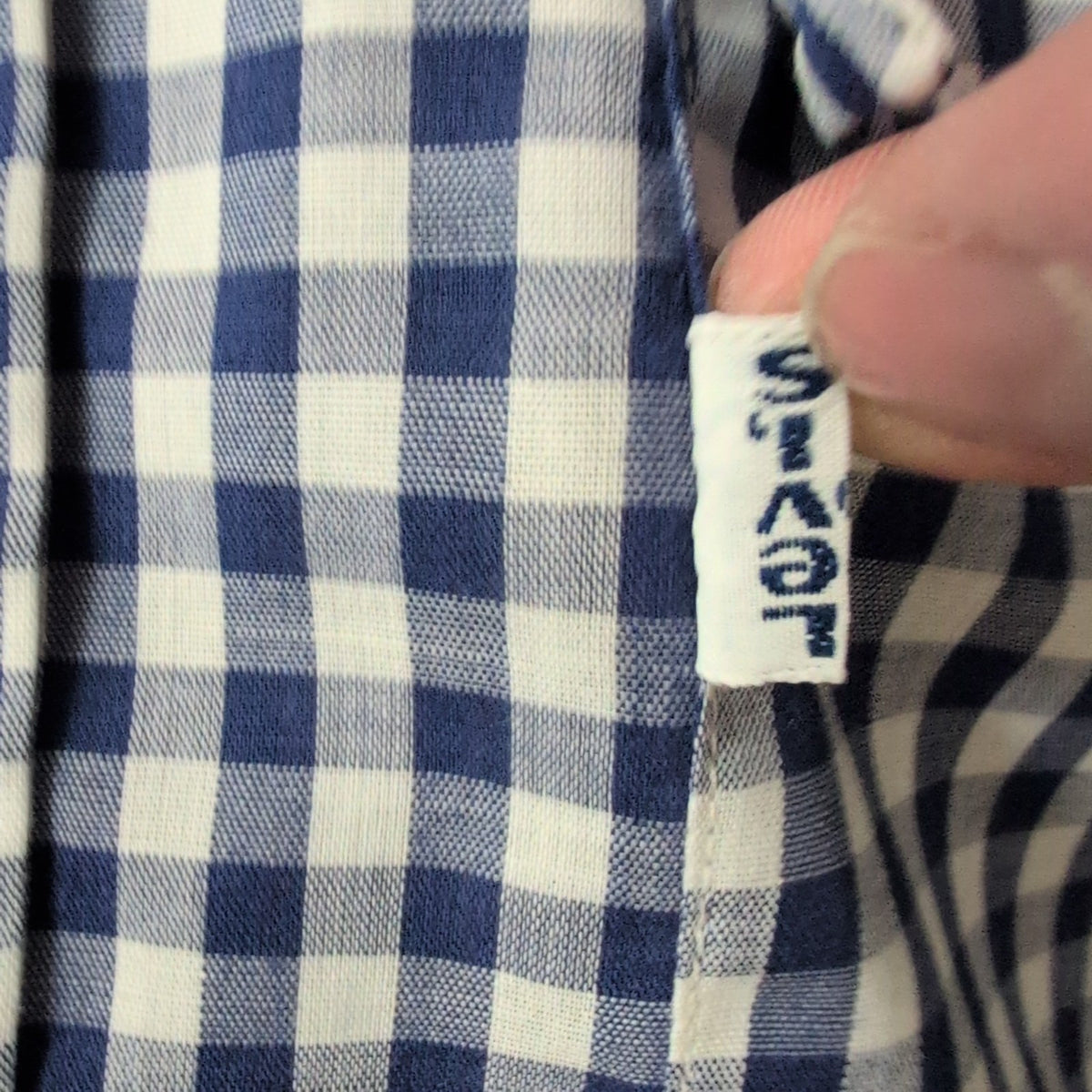 Chemise Levi's western vintage L bleu carreaux col pointu manches longues