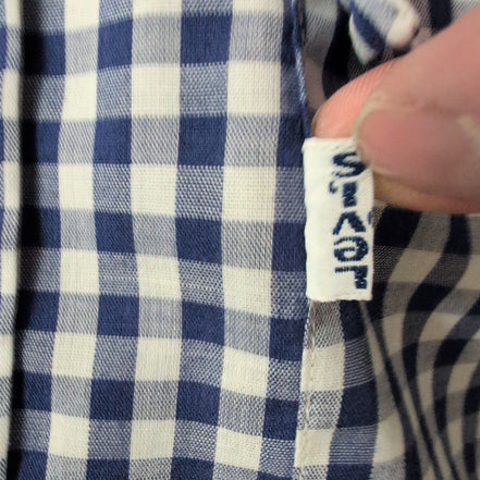 Chemise Levi's western vintage L bleu carreaux col pointu manches longues