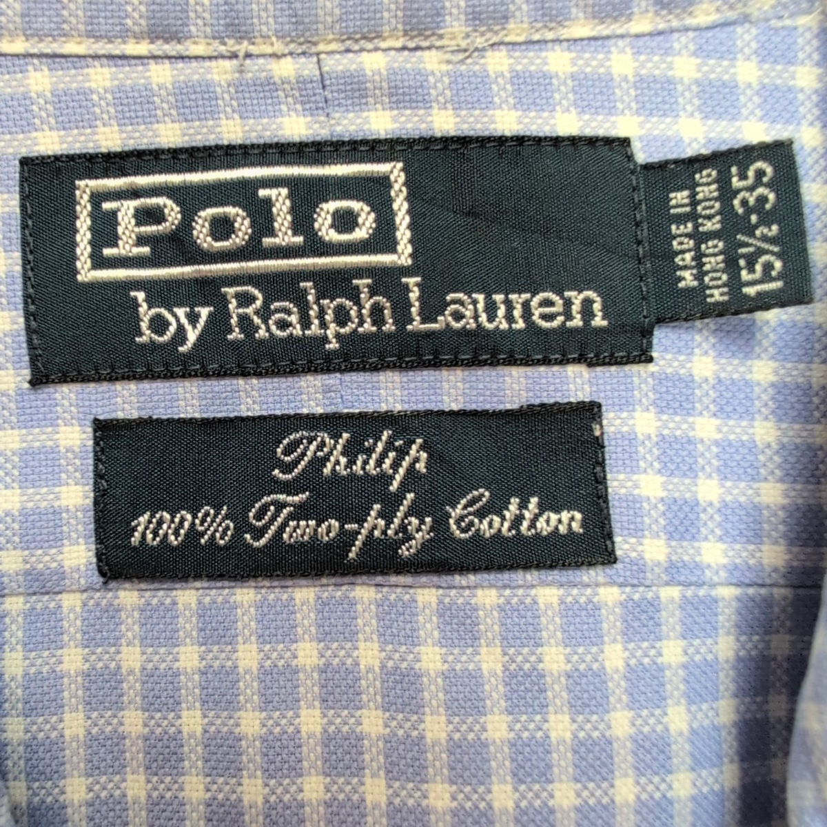 Chemise Polo Ralph Lauren Philip M L Bleu Carreaux Sans Logo