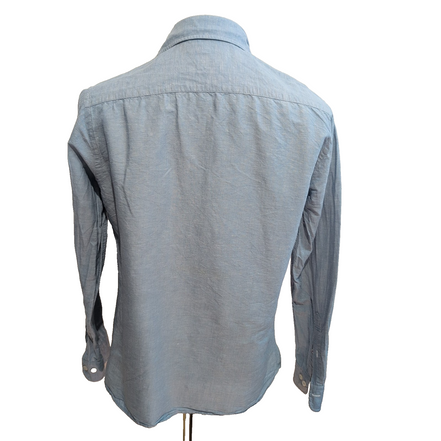 Chemise Brooks Brothers Vintage S Lin Coton Bleu 2 Poches USA manches longues