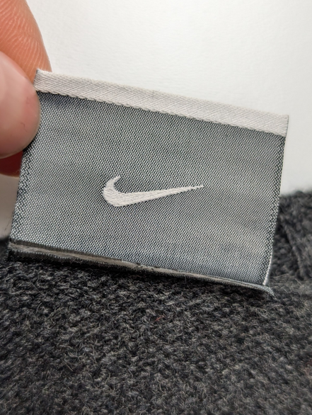 Pull sans Manche Nike Golf Col V Laine Gris Foncé Vintage Taille L