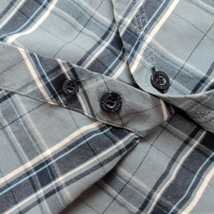 Chemise Tommy Hilfiger Grise et Bleue Carreaux Diagonaux - Taille XL