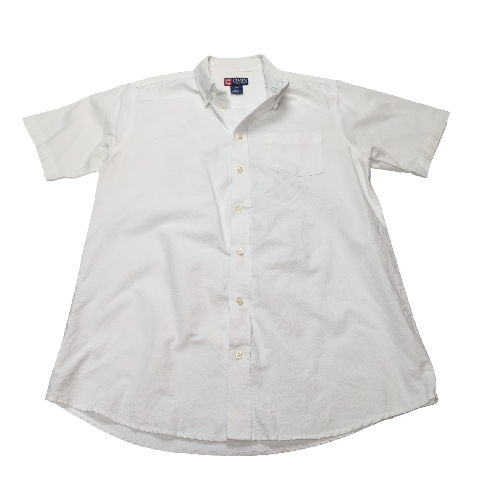 Chemise CHAPS blanche unie manches courtes taille S homme 1 poche