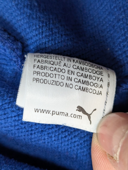 Sweat à capuche Puma Bleu Grand Logo Noir Taille M