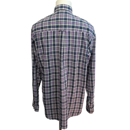 Chemise Wrangler Riata Manches Longues à Carreaux Violet Bleu et Noir Taille L