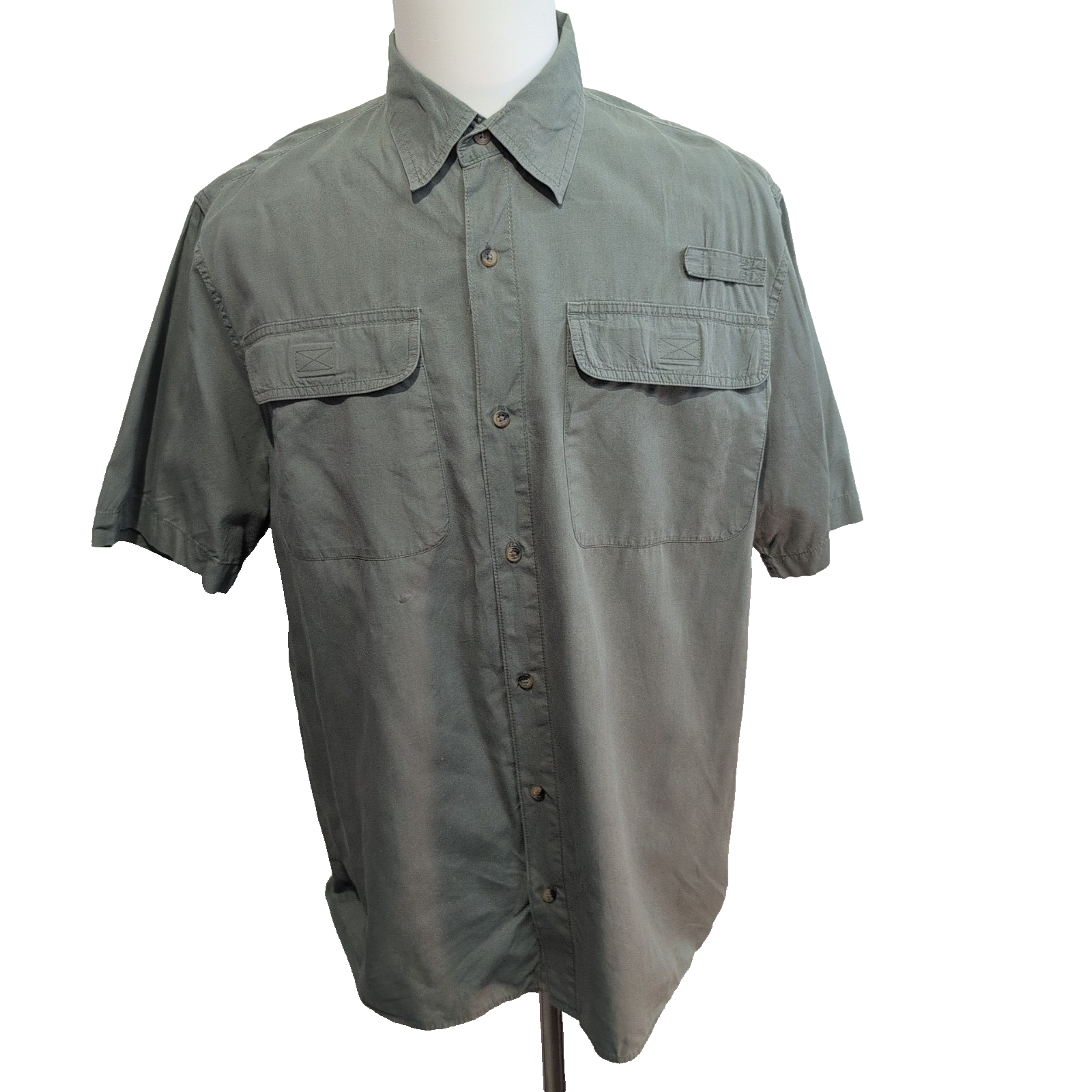 Chemise Wrangler Manche Courte Vert Kaki Tactique Taille XL Deux Poches
