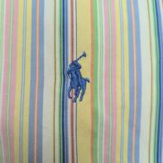 Chemise Polo Ralph Lauren Custom Fit M Rayures Multicolores Logo Bleu