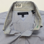 Chemise Tommy Hilfiger Homme Taille L Bleue Petits Carreaux Coton Poche
