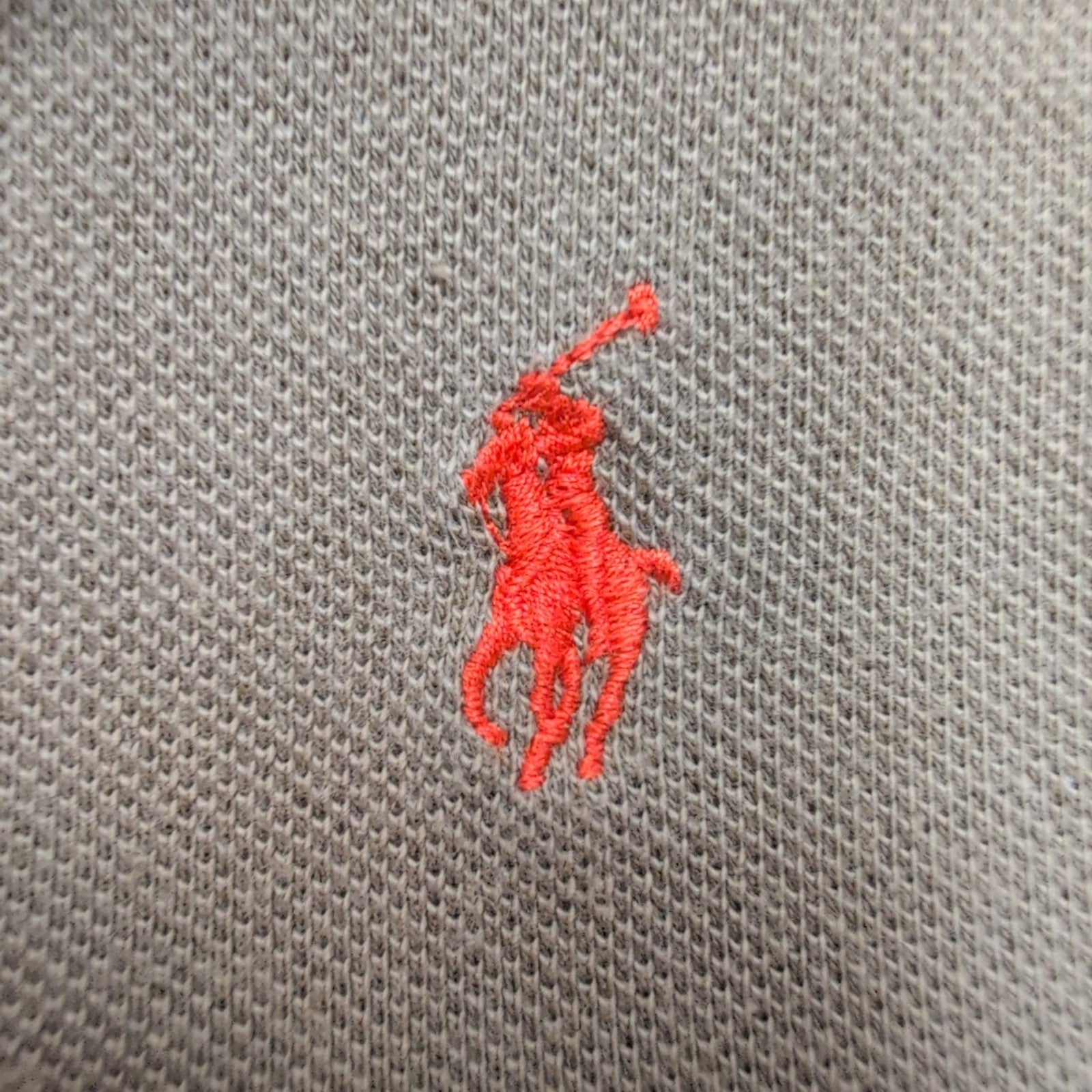 Polo Ralph Lauren Homme L Kaki Logo Orange Polo Manches Courtes
