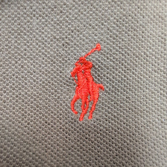 Polo Ralph Lauren Homme L Kaki Logo Orange Polo Manches Courtes