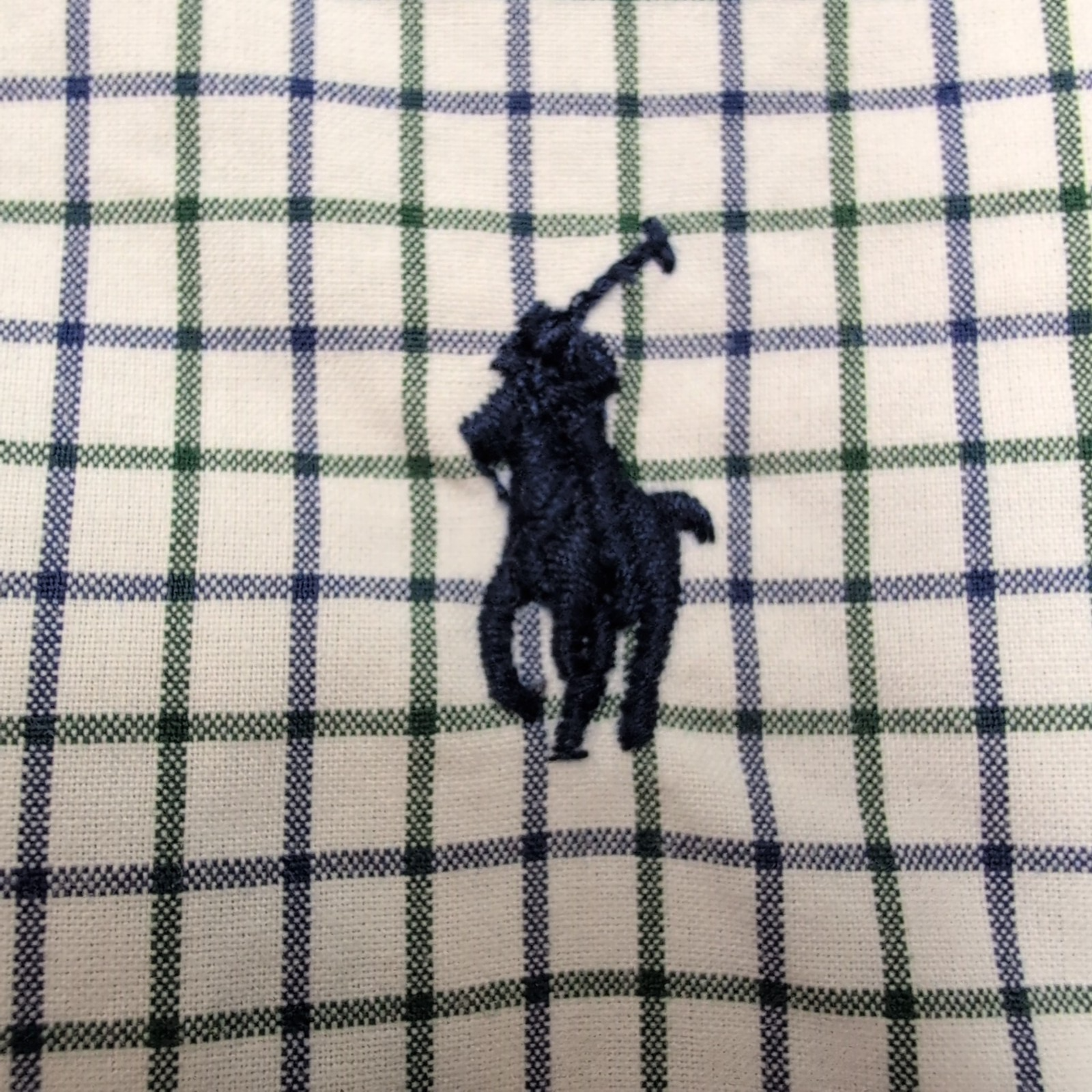 Chemise Ralph Lauren L Carreaux Bleu Vert Logo Bleu Marine Coton