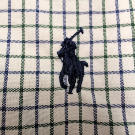 Chemise Ralph Lauren L Carreaux Bleu Vert Logo Bleu Marine Coton