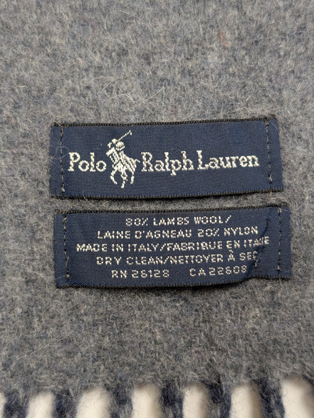 Écharpe Polo Ralph Lauren Réversible Laine d'agneau Marine Gris Made in Italy