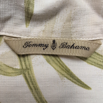 Chemise hawaïenne Tommy Bahama XL beige verte fleurie 100% soie manches courtes