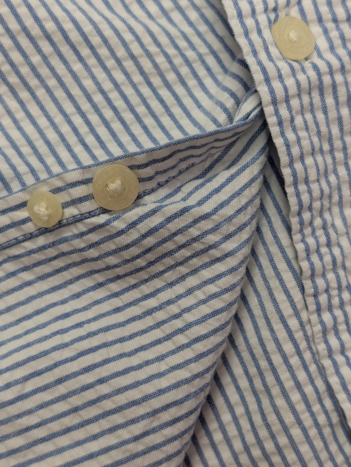 Chemise Chaps manches courtes bleu à rayures taille L #237msch